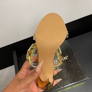 Gold Cuban link sandal